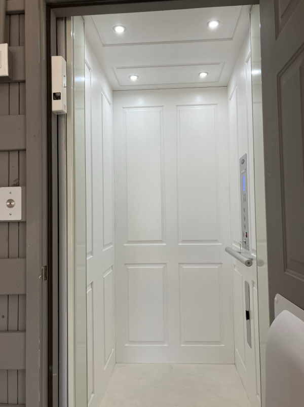 White Elevator Installed